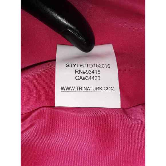Trina Turk Sz 4 KAYLEEN Dress Magenta Fuchsia Pink Open Split Back - Picture 12 of 15